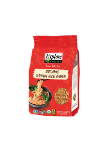 Explore Cuisine organic whole grain rice ramen noodles in a packaging of 227g