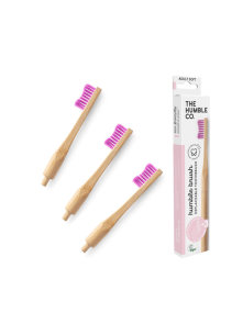 Bamboo Toothbrush With Replaceable Head - Pink Medium Humble Brush