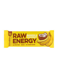 Bombus raw energy bar banana and coconut in a packaging of 50g