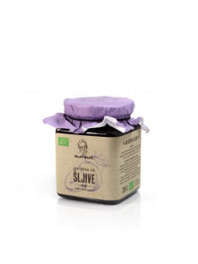 Uje organic Nona plum spread in a glass jar containing 230g
