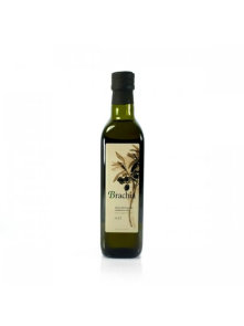 Brachia organic olive oil in a dark glass bottle of 500ml