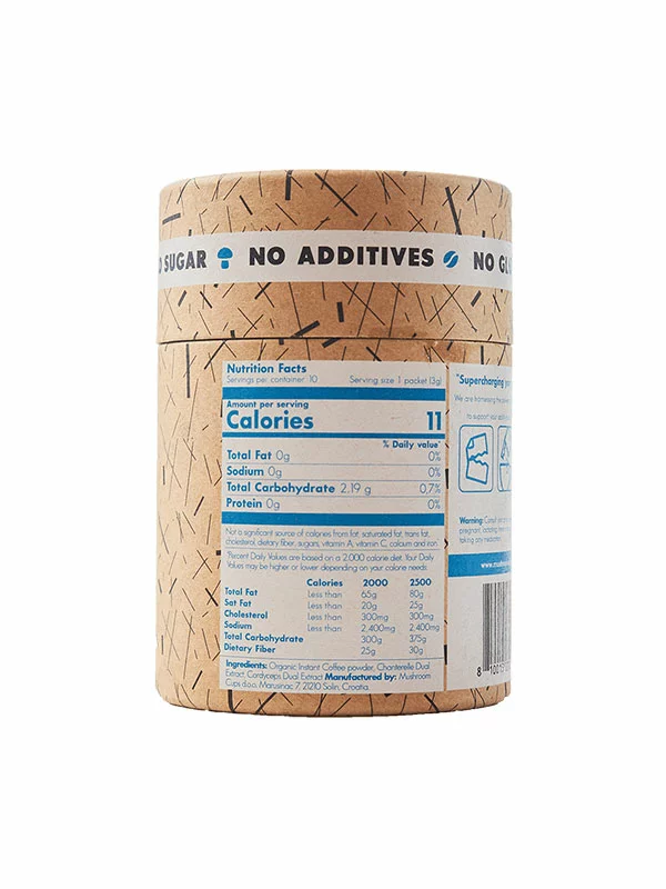 Go Tireless Mushroom Infused Instant Coffee - Organic 10x3g Mushroom Cups