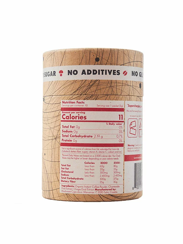 Go Glow Mushroom Infused Instant Coffee - Organic 10x3g Mushroom Cups