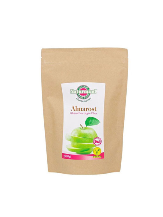 Naturmind apple fibre in a paper bag packaging of 200g