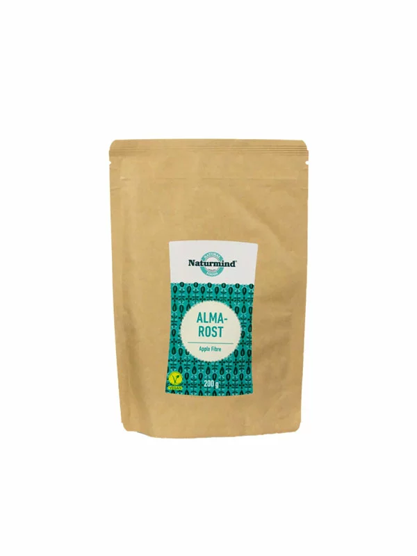 Naturmind apple fibre in a paper bag packaging of 200g