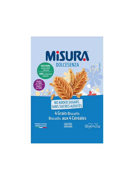 Misura Dolcesenza 4 grain biscuits in a packaging of 120g