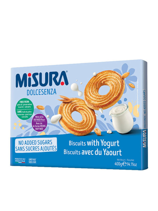 Misura Dolcesenza yoghurt biscuits without added sugar in a packaging of 400g