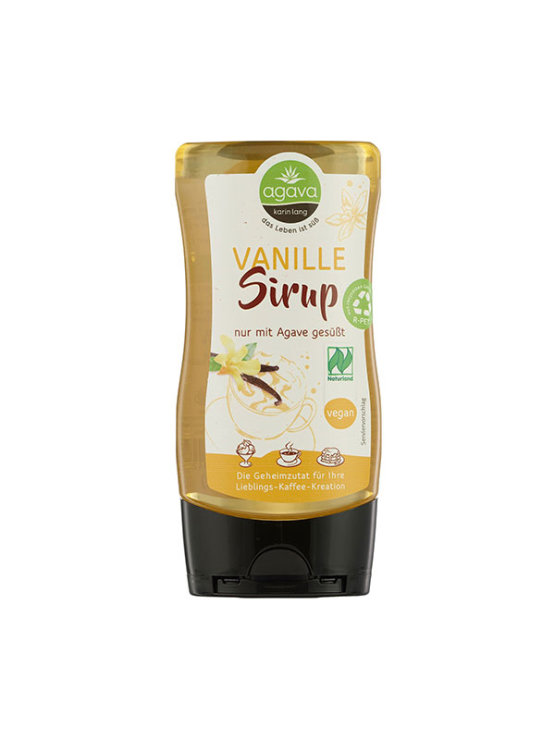 Agava Karin Lang organic vanilla flavoured agave syrup in a squeeze bottle of 350g