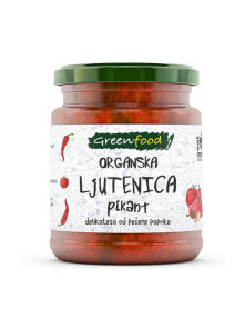 Greenfood organic spicy lutenica in a jar of 260g