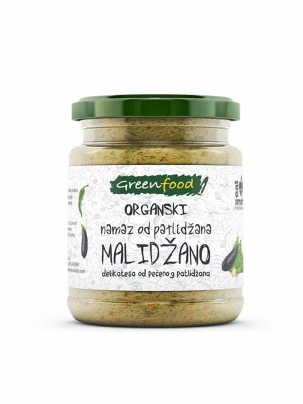 Greenfood organic malidžano eggplant spread in glass jar of 260g