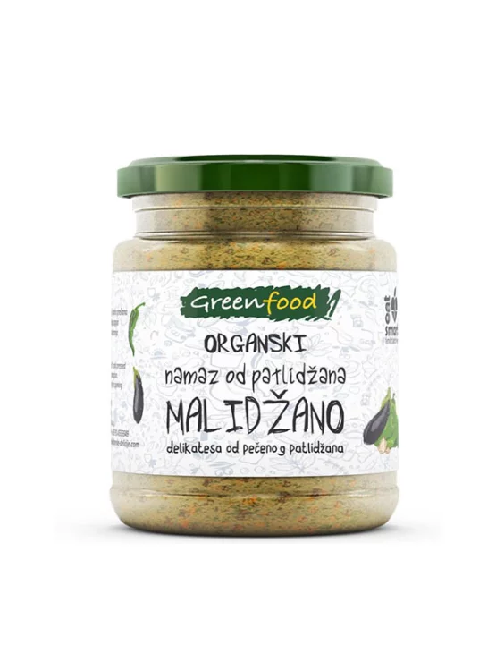 Greenfood organic malidžano eggplant spread in glass jar of 260g