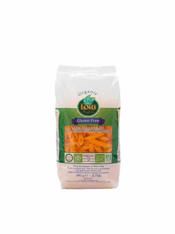 Pasta Lori Puglia organic and gluten free rice & corn pasta in a packaging of 340g