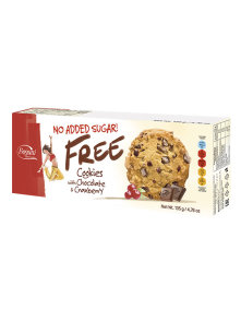 Bogutti chocolate and cranberry cookies with no added sugar in a cardboard packaging of 135g