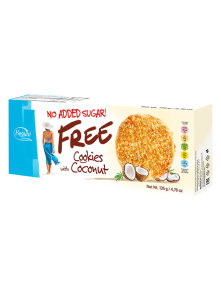 Bogutti coconut cookies with no added sugar in a cardboard packaging of 135g