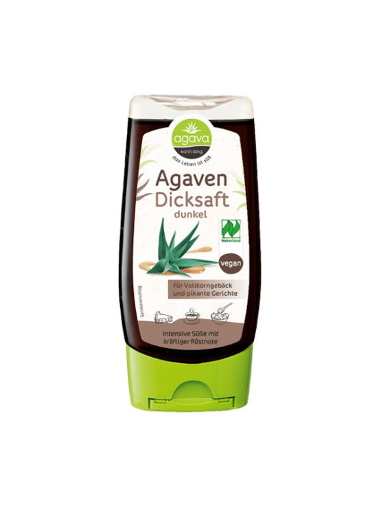 Agava Karin Lang organic dark agave syrup in a squeeze bottle of 350g