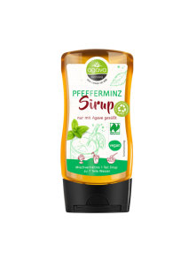 Agava Karin Lang organic mint flavoured agave syrup in a squeeze bottle of 350g