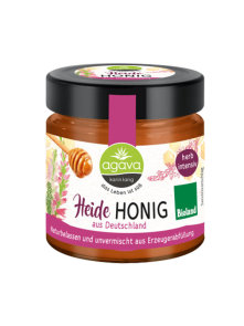 Agava Karin Lang organic heather honey in a glass jar of 250g