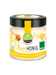 Agava Karin Lang organic rapeseed honey in a glass jar of 250g