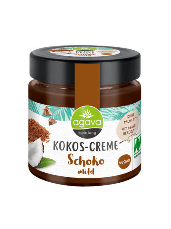 Agava Karin Lang organic coconut & chocolate spread in a glass jar of 200g