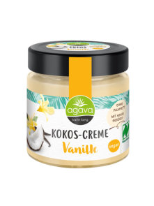 Agava Karin Lang organic coocnut and vanilla spread in a glass jar of 200g
