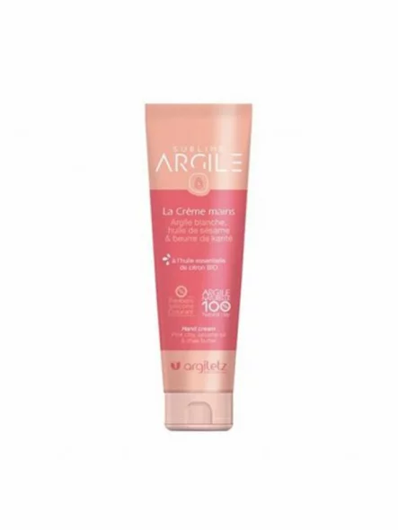 Argiletz white clay hand cream in tube packaging of 50ml