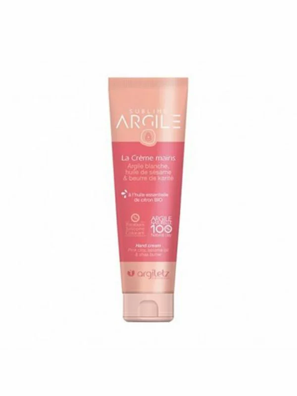 Argiletz white clay hand cream in tube packaging of 50ml