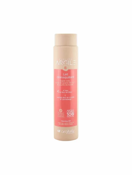 Argiletz pink clay face cleansing milk in a pink plastic packaging of 250ml