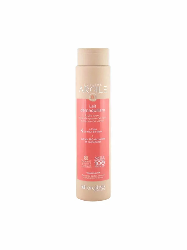 Argiletz pink clay face cleansing milk in a pink plastic packaging of 250ml