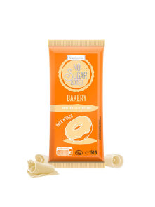 Frankonia white cooking chocolate with no added sugar in orange packaging of 150g