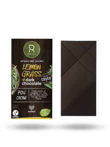 Reizl organic lemongrass vegan dark chocolate in a paper packaging of 70g