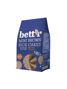 Bett'r organic mini rice cakes with 7 seeds in a packaging of 50g