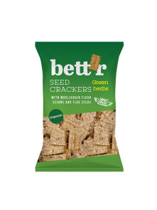 Bett'r organic whole grain crackers with green herbs in a packaging of 150g
