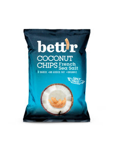 Bett'r organic coconut chips with French sea salt in a packaging of 40g