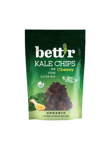 Bett'r organic and gluten free kale chips with vegan cheese and paprika in a 30g packaging