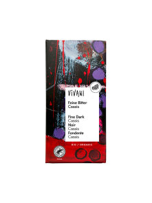 Vivani organic dark chocolate with blackcurrant cream filling in a packaging of 100ml