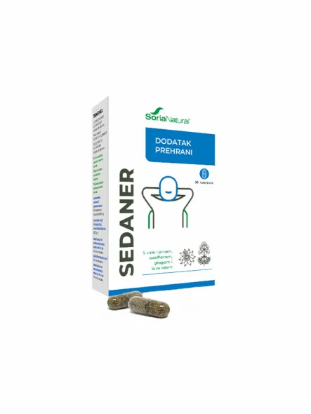 Soria Natural Sedaner XXL in a cardboard packaging of 100g containing 30 capsules