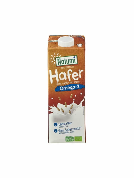 Natumi organic oat drink enriched with Omega 3 in a tetrapak packaging of 1000ml