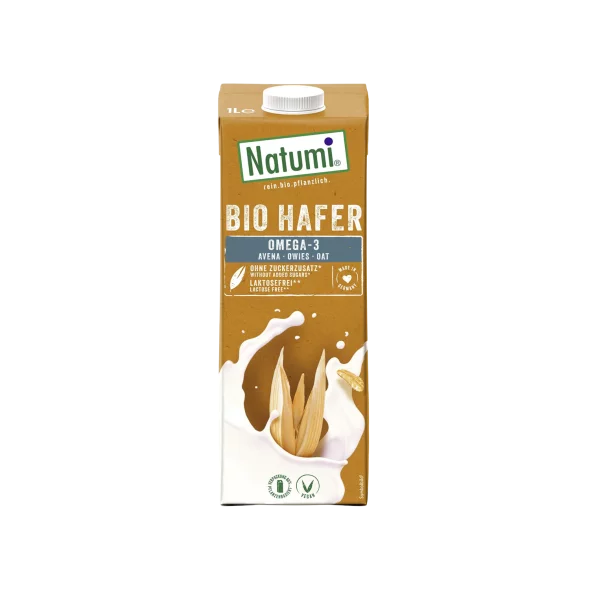 Natumi organic oat drink enriched with Omega 3 in a tetrapak packaging of 1000ml