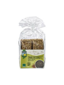 Bohlsener Muhle organic crunchy crackers with chia and linseeds in a transparent packaging of 200g
