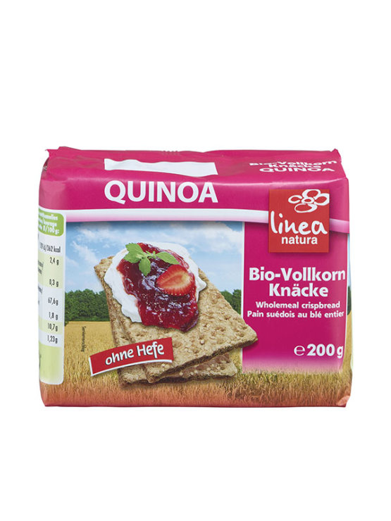 Linea Natura organic whole grain rye crispbread with quinoa in a packaging of 200g