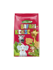 Allos organic animal shaped biscuits in a packaging of 150g