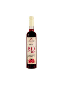 Hollinger organic raspberry syrup in a glass bottle of 500ml