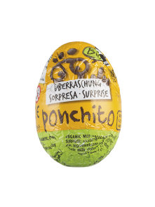 Ponchito organic milk chocolate surprise egg in a packaging of 20g