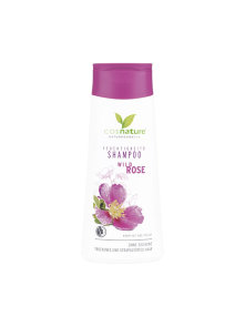 Cosnature organic moisturizing shampoo for dry hair with wild rose in a plastic bottle of 200ml