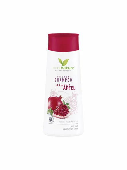 Cosnature organic volumizing hair shampoo with pomegranate in a plastic packaging of 200ml