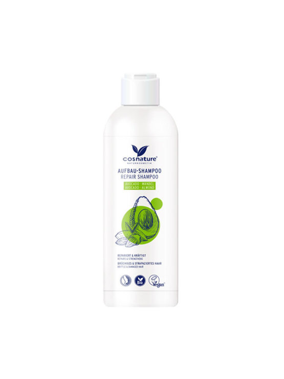 Cosnature hair repair shampoo with avocado and almond oil in a packaging of 250ml