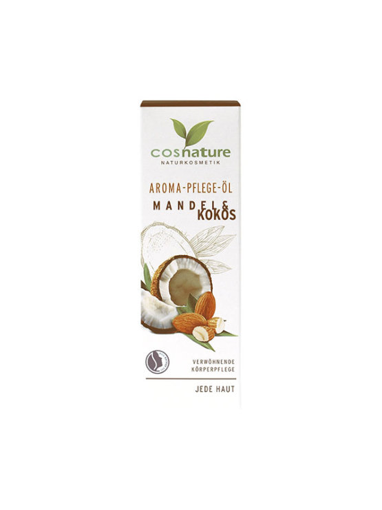 Cosnature organic body oil with almond and coconut in a plastic packaging of 100ml