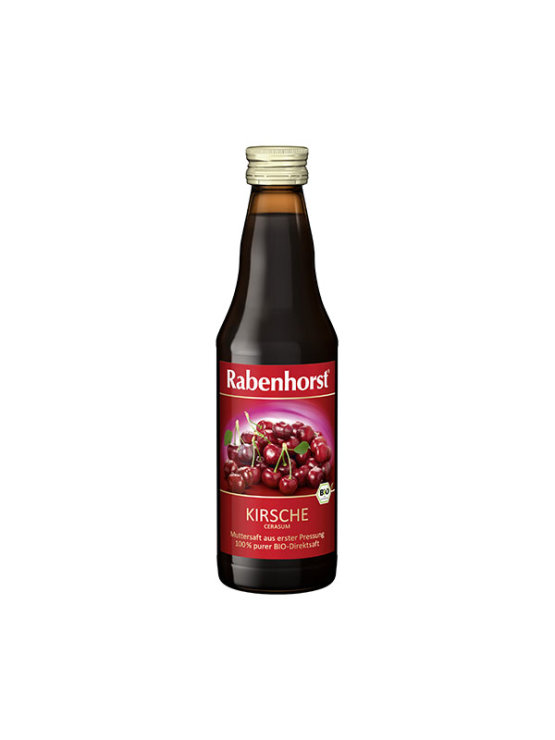 Rabenhorst organic sour cherry juice in a dark glass bottle of 330ml