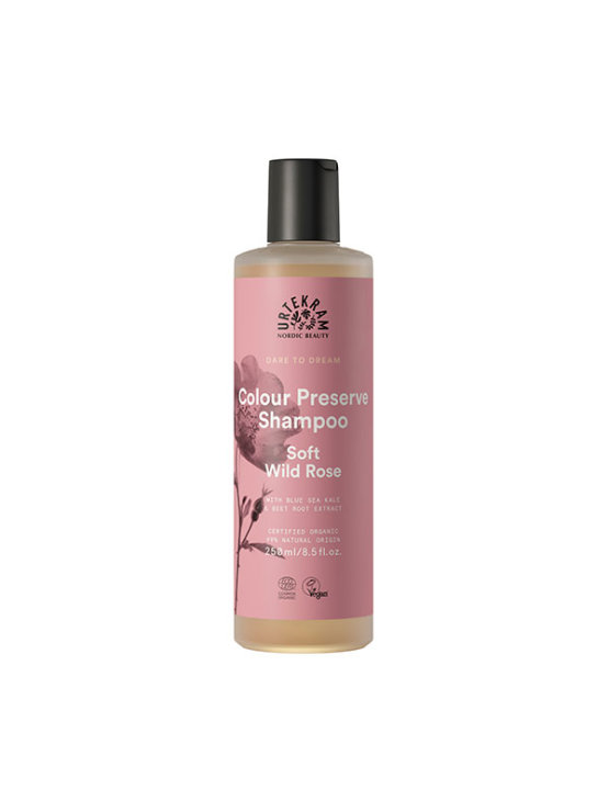 Urtekram organic hair shampoo wild rose in a plastic packaging of 250ml