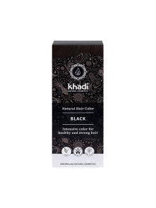 Khadi natural black hair colour in a cardboard packaging of 100g